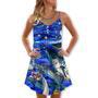 Fish Love Ocean Blue Merry Christmas - V-Neck Sleeveless Cami Dress