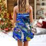 Fish Love Ocean Blue Merry Christmas - V-Neck Sleeveless Cami Dress