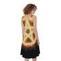 Flame Pentagram Print Sleeveless Knee Length Dress