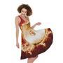 Flaming Yin Yang Print Sleeveless Knee Length Dress