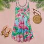 Flamingo Loves Summer Tropical Floral - Summer Dress