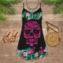 Flamingo Loves Summer Tropical Vibes Cool Skull - Summer Dress