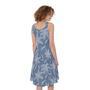 Floral Denim Jeans Pattern Print Sleeveless Knee Length Dress