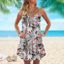 Floral Horses Spaghetti Strap Summer Dress