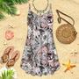 Floral Horses Spaghetti Strap Summer Dress