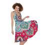 Floral Paisley Mandala Print Sleeveless Knee Length Dress