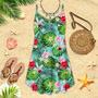 Floral Tropical Spaghetti Strap Summer Dress