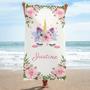 Flower Design Personalized Beach Towels Kids Adults Custom Gift