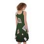 Flying Poker Cards Print Sleeveless Knee Length Dress