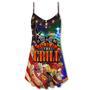 Food America Back I Will Be At The Grill Christmas - V-Neck Sleeveless Cami Dress