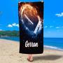 Football Design Personalized Beach Towels Adults Kids Unique Gift