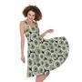 Frankenstein Eyeball Pattern Print Sleeveless Knee Length Dress