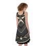 Freemasonry Medal Print Sleeveless Knee Length Dress