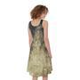 Full Moon And Night Stars Print Sleeveless Knee Length Dress