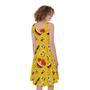 Funny Emoji Pattern Print Sleeveless Knee Length Dress