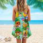 Funny Fruit Pineapple Love Summer Spaghetti Strap Summer Dress