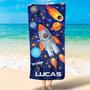 Galaxy Design Personalized Beach Towels Kids Boys Girls Space Lovers