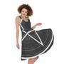 Geometric Inverted Pentagram Print Sleeveless Knee Length Dress