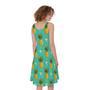 Geometric Pineapple Pattern Print Sleeveless Knee Length Dress