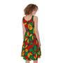 Geometric Reggae Pattern Print Sleeveless Knee Length Dress