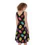 Glaze Donut Pattern Print Sleeveless Knee Length Dress