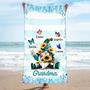 Gnome Grandma Butterfly Personalized Beach Towels Mom Summer Gift