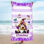 Gnome Grandma Butterfly Personalized Beach Towels Mom Summer Gift