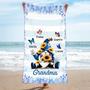 Gnome Grandma Butterfly Personalized Beach Towels Mom Summer Gift