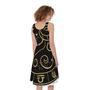 Gold And Black Aries Sign Print Sleeveless Knee Length Dress