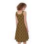 Gold And Black Orthodox Pattern Print Sleeveless Knee Length Dress