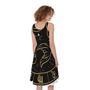 Gold And Black Pisces Sign Print Sleeveless Knee Length Dress