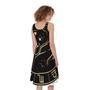 Gold And Black Taurus Sign Print Sleeveless Knee Length Dress