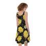 Gold And Yellow Floral Print Sleeveless Knee Length Dress