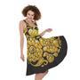 Gold Easter Egg Print Sleeveless Knee Length Dress