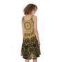 Gold Kaleidoscope Print Sleeveless Knee Length Dress