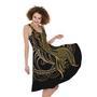 Gold Koi Carp Fish Print Sleeveless Knee Length Dress