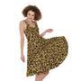 Gold Leopard (NOT Real) Glitter Print Sleeveless Knee Length Dress