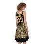 Gold Om Mandala Print Sleeveless Knee Length Dress