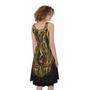 Gold Owl Spirit Print Sleeveless Knee Length Dress