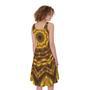 Golden Kaleidoscope Print Sleeveless Knee Length Dress