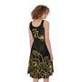 Golden Reiki Print Sleeveless Knee Length Dress