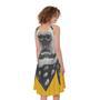 Golden Retriever With Glasses Print Sleeveless Knee Length Dress