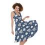 Good Night Koala Pattern Print Sleeveless Knee Length Dress