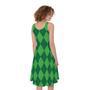 Green Argyle Pattern Print Sleeveless Knee Length Dress