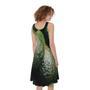 Green Avocado Print Sleeveless Knee Length Dress