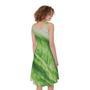 Green Cabbage Leaf Print Sleeveless Knee Length Dress