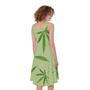 Green Hemp Leaves Pattern Print Sleeveless Knee Length Dress