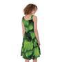 Green Ivy Leaf Print Sleeveless Knee Length Dress