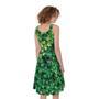 Green Ivy Wall Print Sleeveless Knee Length Dress