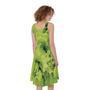 Green Lettuce Salad Print Sleeveless Knee Length Dress